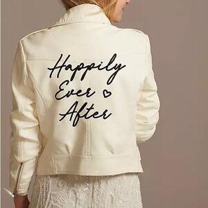 David’s Bridal happily ever after vegan leather moto jacket NWT Large